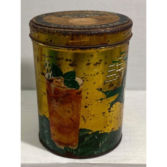 Vintage Bostons Mint In Tea Bags Tin Can 5 x 3.75" - Picture 3 of 8